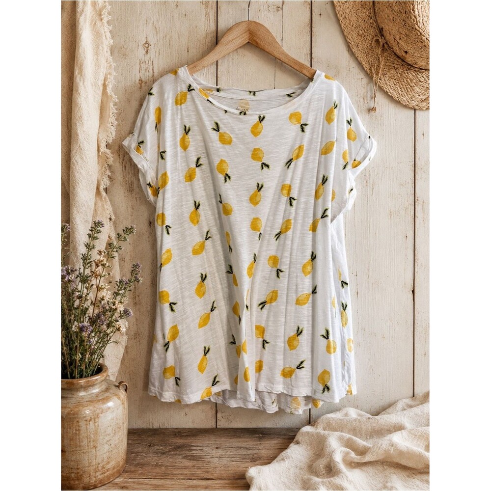 Unbranded Women's White and Yellow T-shirt